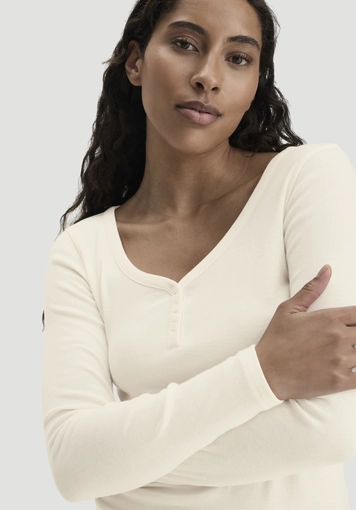 Longsleeve V-Neck PURE NATUREaus reiner Bio-Baumwolle - 1