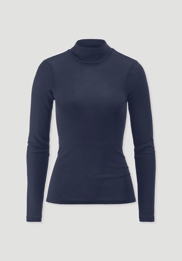 Rollkragen-Longsleeve Fitted aus Schurwolle und Seide - 2