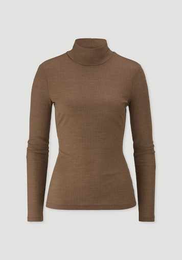 Mock-Neck Longsleeve WARM TOUCH aus Bio-Schurwolle und TENCEL™ Lyocell - 2