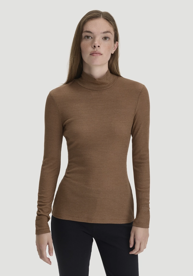 Mock-Neck Longsleeve WARM TOUCH aus Bio-Schurwolle und TENCEL™ Lyocell