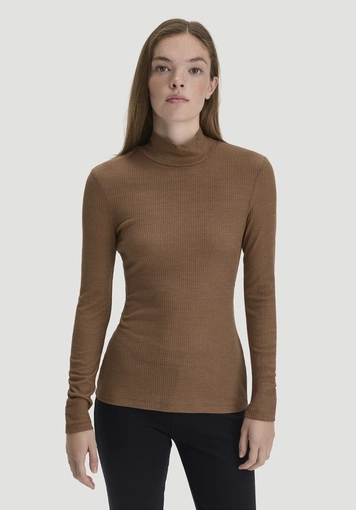 Mock-Neck Longsleeve WARM TOUCH aus Bio-Schurwolle und TENCEL™ Lyocell - 0