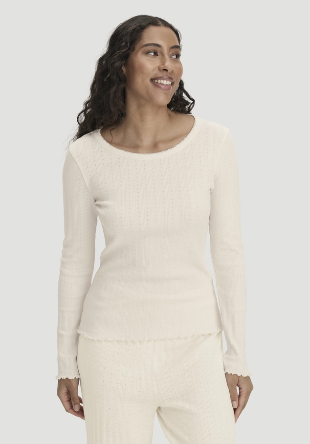Pointelle Schlafshirt PURE COTTON aus reiner Bio-Baumwolle