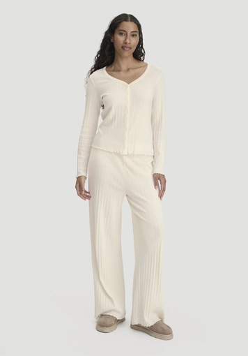 Pointelle Schlafhose PURE COTTON aus reiner Bio-Baumwolle - 0