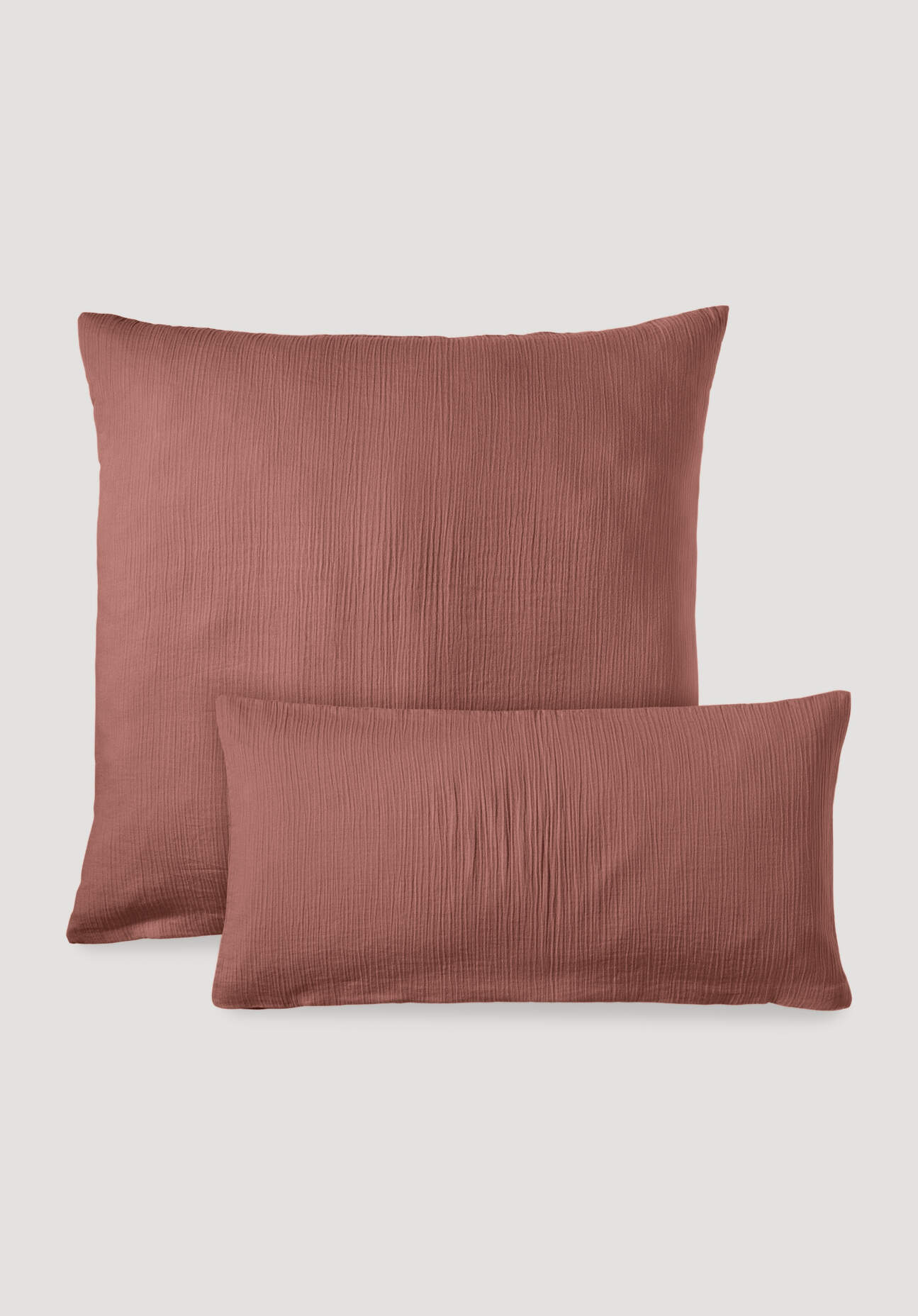 hessnatur Musselin Kissenbezug aus Bio-Baumwolle - rot Grösse40x80 cm