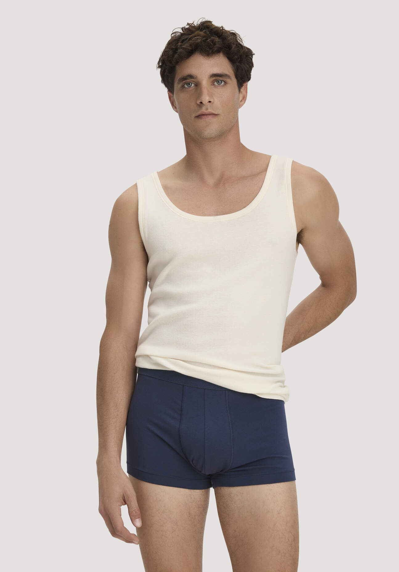 hessnatur Herren Pants Regular Cut COTTON MIX aus Bio-Baumwolle - blau Grösse4 = S