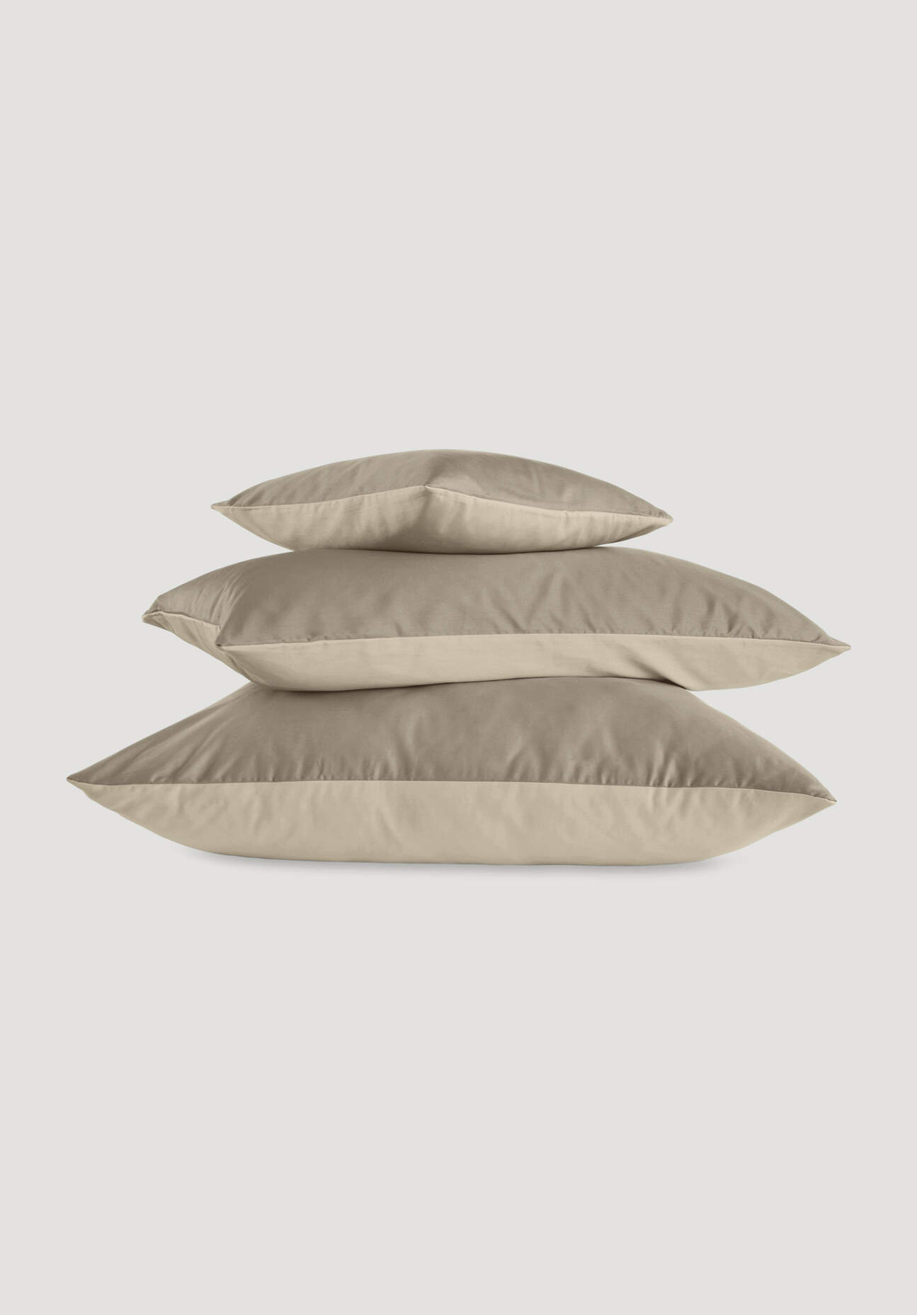 hessnatur Satin Wende-Kissenbezug aus Bio-Baumwolle - beige Grösse40x40 cm