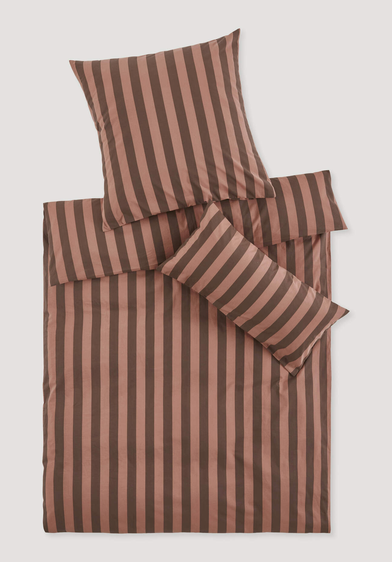 hessnatur Renforcé Bettwäsche-Set CANNES aus Bio-Baumwolle - braun Grösse135x200 / 40x80 cm
