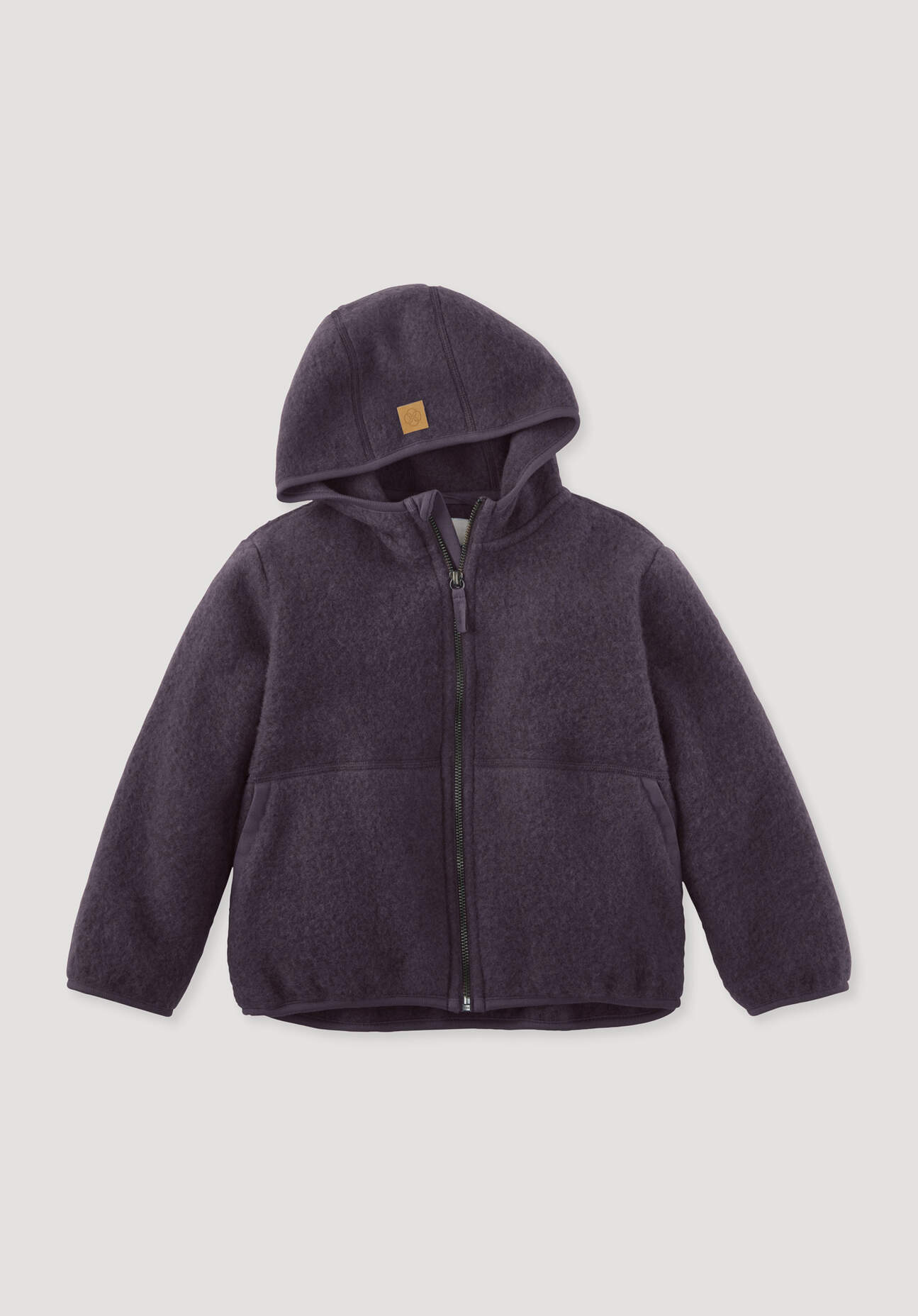hessnatur Kinder Wollfleece Jacke aus Bio-Merinowolle - lila Grösse110/116