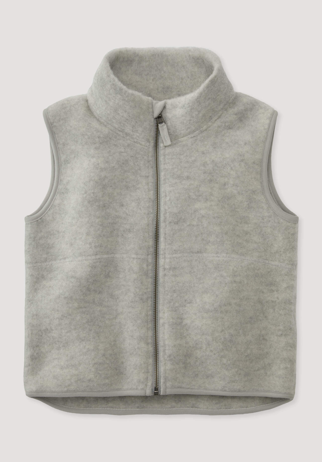 hessnatur Kinder Wollfleece Weste aus Bio-Merinowolle - grau Grösse98/104