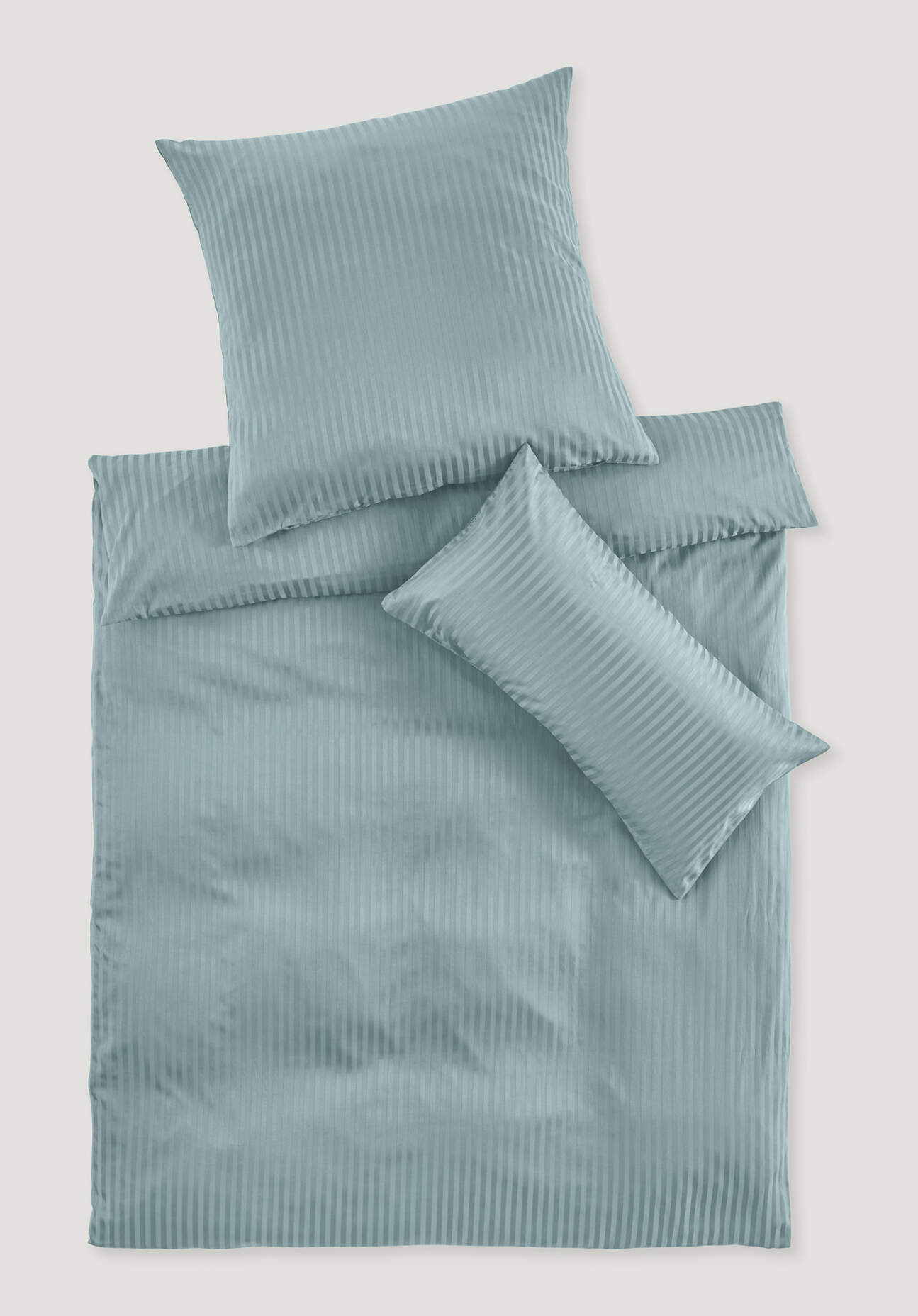 hessnatur Bettwäsche Set SILKY TOUCH aus TENCEL™ Lyocell und Bio-Baumwolle - blau Grösse135x200 / 40x80 cm