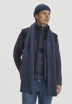 Knitted scarf made from organic merino wool with recycled wool and organic cotton