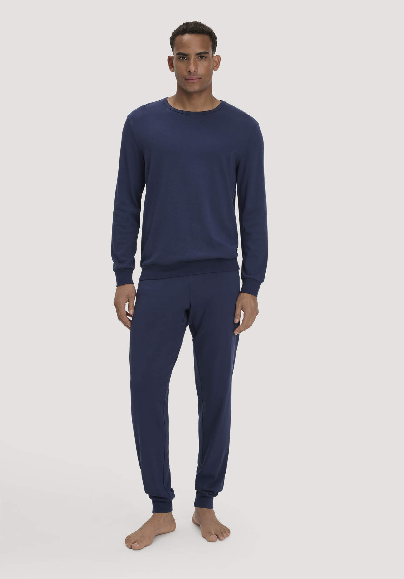 hessnatur Herren Pyjama PURE COTTON aus Bio-Baumwolle - blau GrösseL