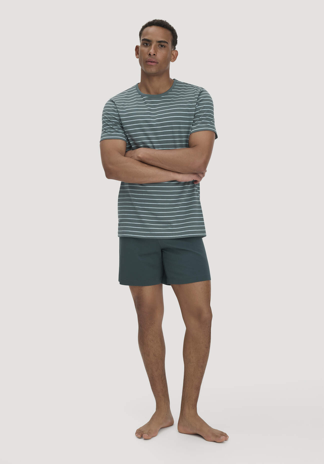 hessnatur Herren Pyjama PURE COTTON aus Bio-Baumwolle - blau GrösseL
