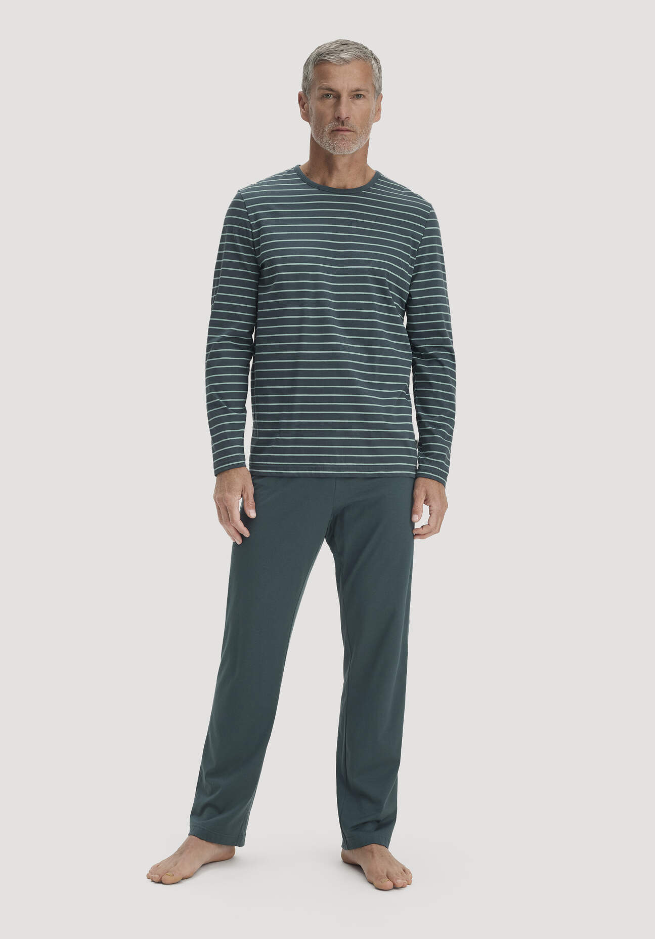 hessnatur Herren Pyjama PURE COTTON aus Bio-Baumwolle - blau GrösseL