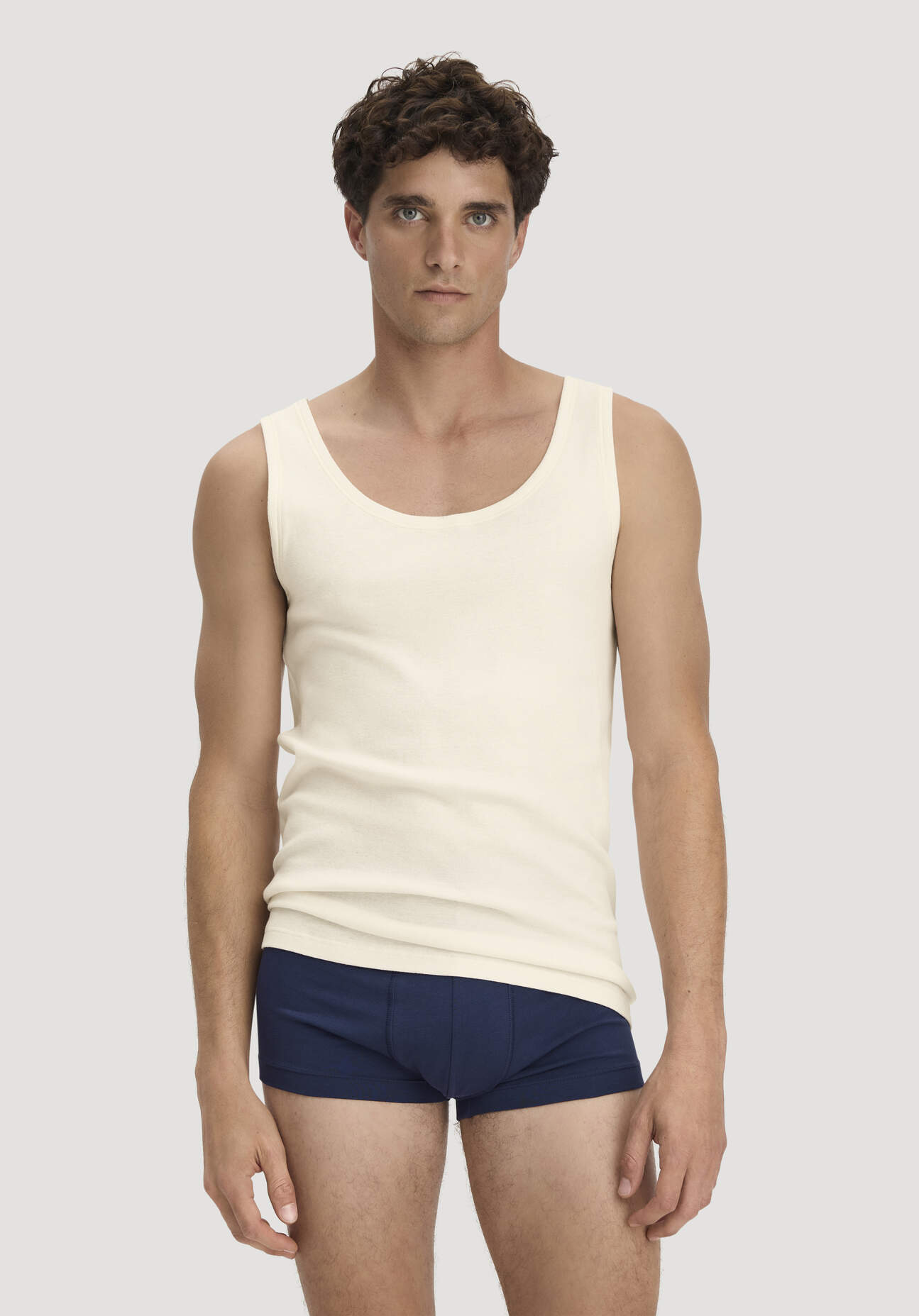hessnatur Herren Athletic Shirt PURE COTTON aus Bio-Baumwolle - naturfarben Grösse4 = S