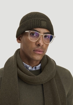 Knitted hat made from organic merino wool with recycled wool and organic cotton