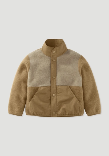 Wollfleecejacke Regular mit Patch aus reiner Schurwolle Wollfleecejacke Regular mit Patch aus reiner Schurwolle