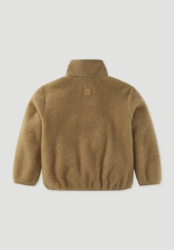 Regular size wool fleece jacket with patch, made of pure new wool - 1