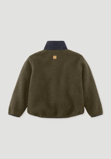 Wollfleecejacke Regular mit Patch aus reiner Schurwolle - 1