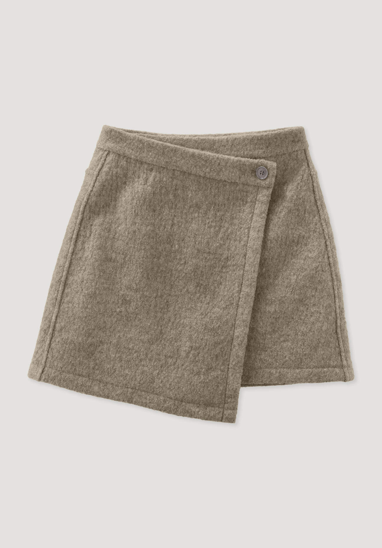 hessnatur Kinder Walkrock aus Bio-Merinowolle - grau - Größe 134/140