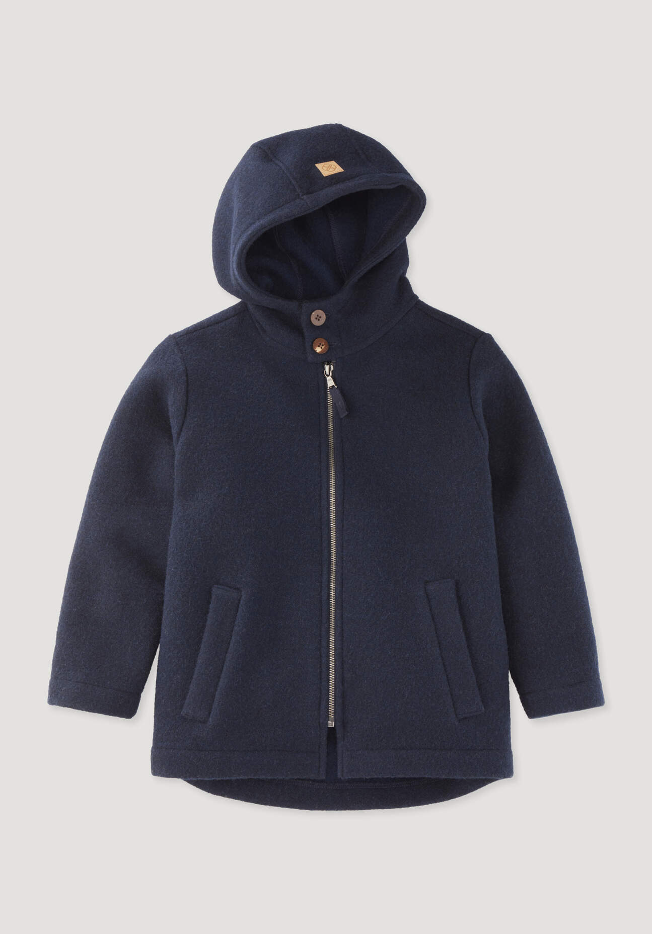 hessnatur Kinder Parka Relaxed aus Rhönwolle und eurpäischer Schurwolle - blau - Größe 98/104