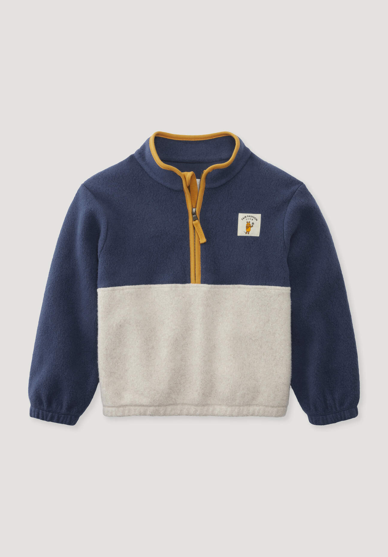 hessnatur Kinder Fleece Sweatshirt DIE MAUS aus Bio-Baumwolle - blau - Größe 122/128