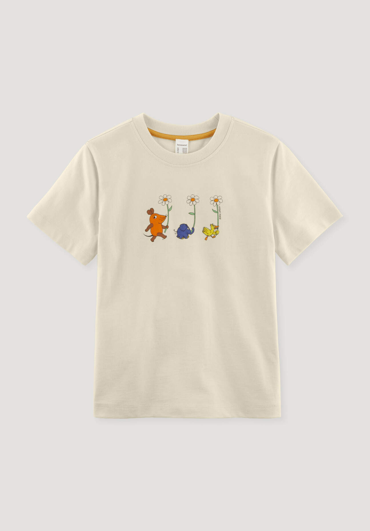 hessnatur Kinder T-Shirt DIE MAUS aus Bio-Baumwolle mit recycelter Baumwolle - orange - Größe 122/128