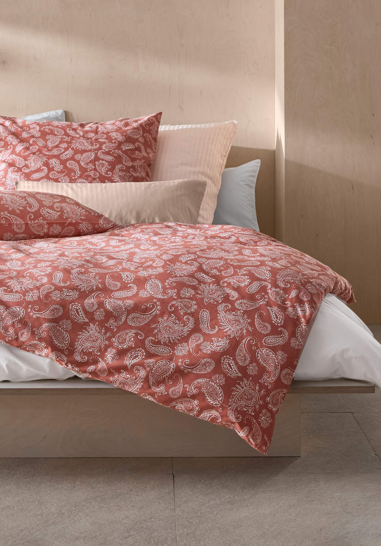 hessnatur Perkal Bettwäsche Set AMARA aus Bio-Baumwolle - orange Grösse135x200 / 40x80 cm