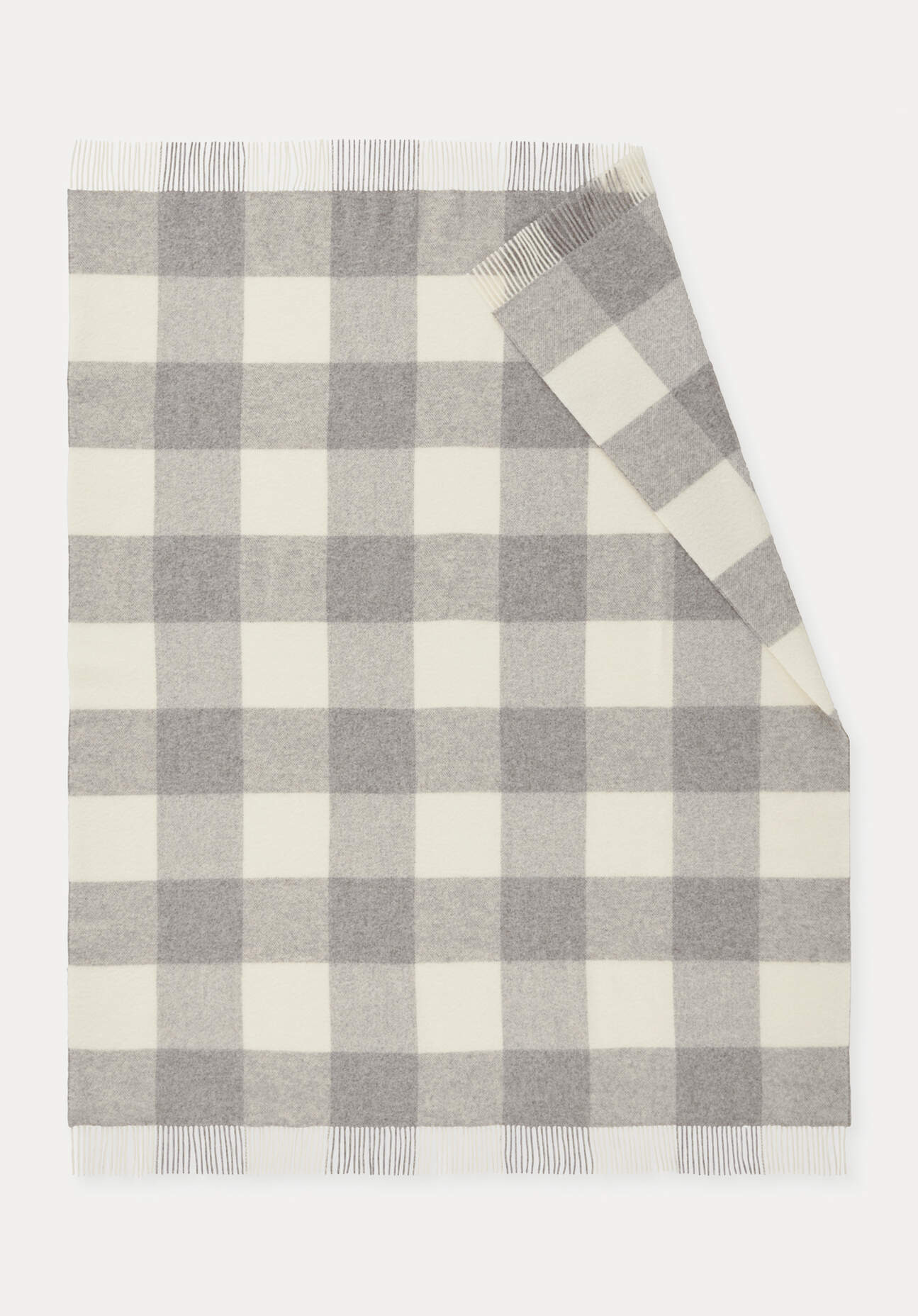 hessnatur Plaid ANTONIA aus Bio-Lambswool - grau Grösse130x180 cm