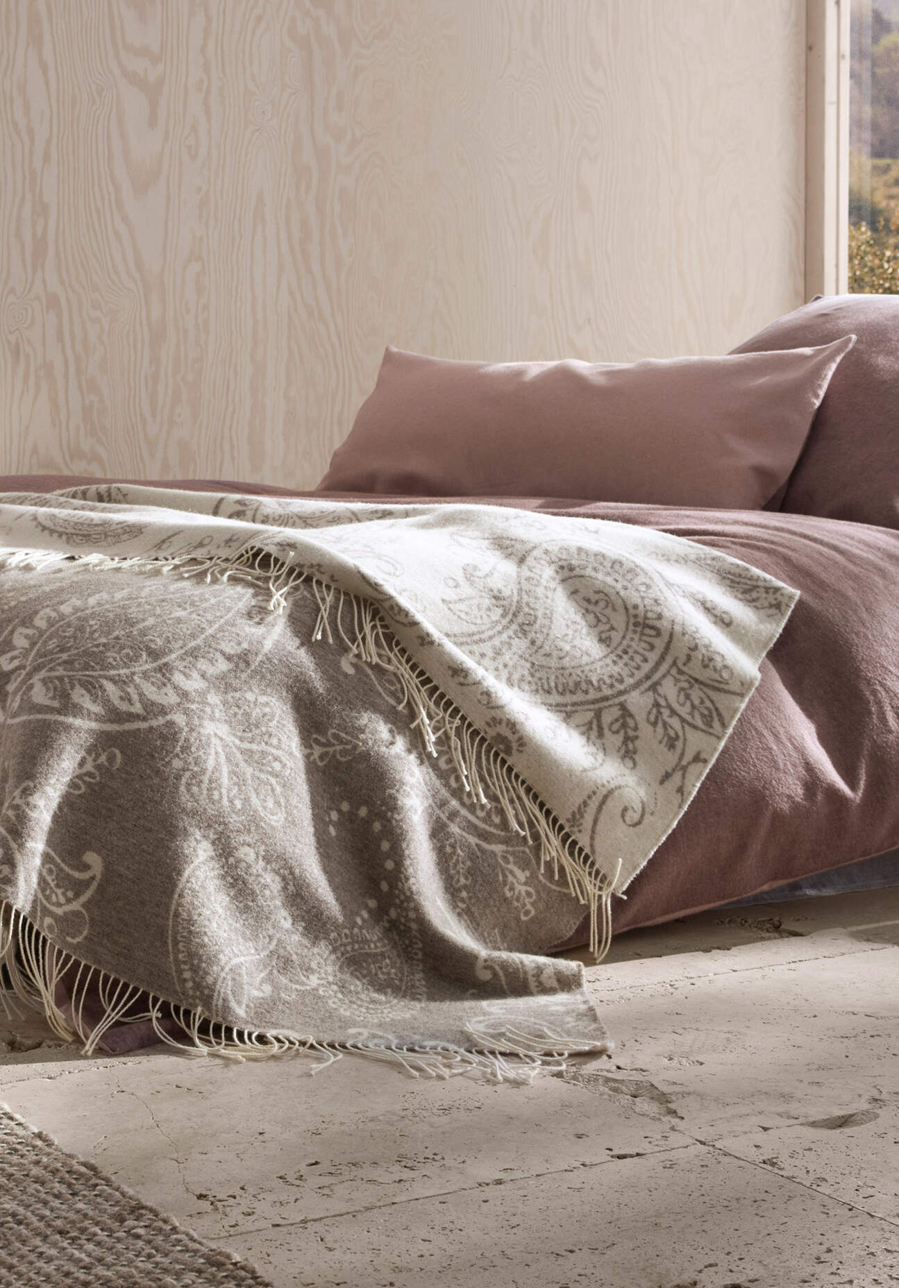 hessnatur Plaid AMARA aus Bio-Lambswool - grau Grösse130x180 cm