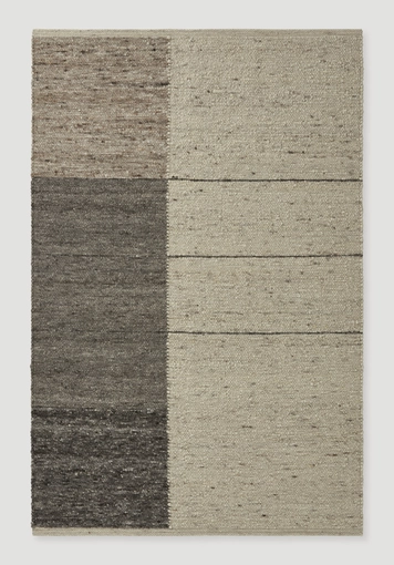 Patterned rug EILEEN made of virgin wool, cotton and linen - 1