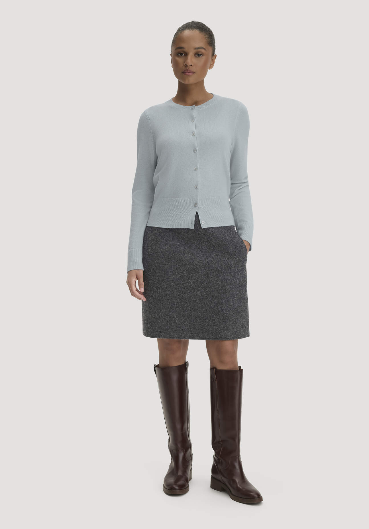 hessnatur Damen Walk Rock Mini aus Bio-Merinowolle - grau Grösse34