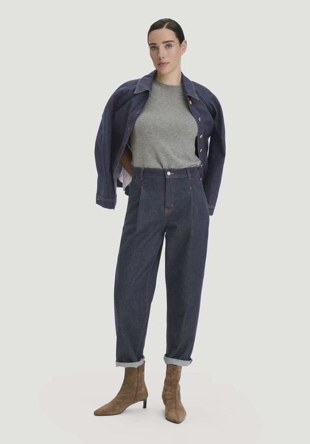 Jeans mit Pleats Tapered Fit aus Bio-Baumwolle