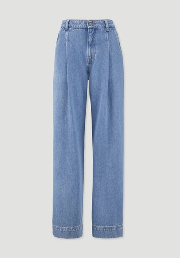 Jeans Wide Leg mit Bundfalten aus Bio-Baumwolle mit TENCEL™ Lyocell