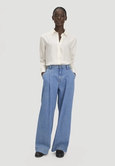 Jeans Wide Leg mit Bundfalten aus Bio-Baumwolle mit TENCEL™ Lyocell