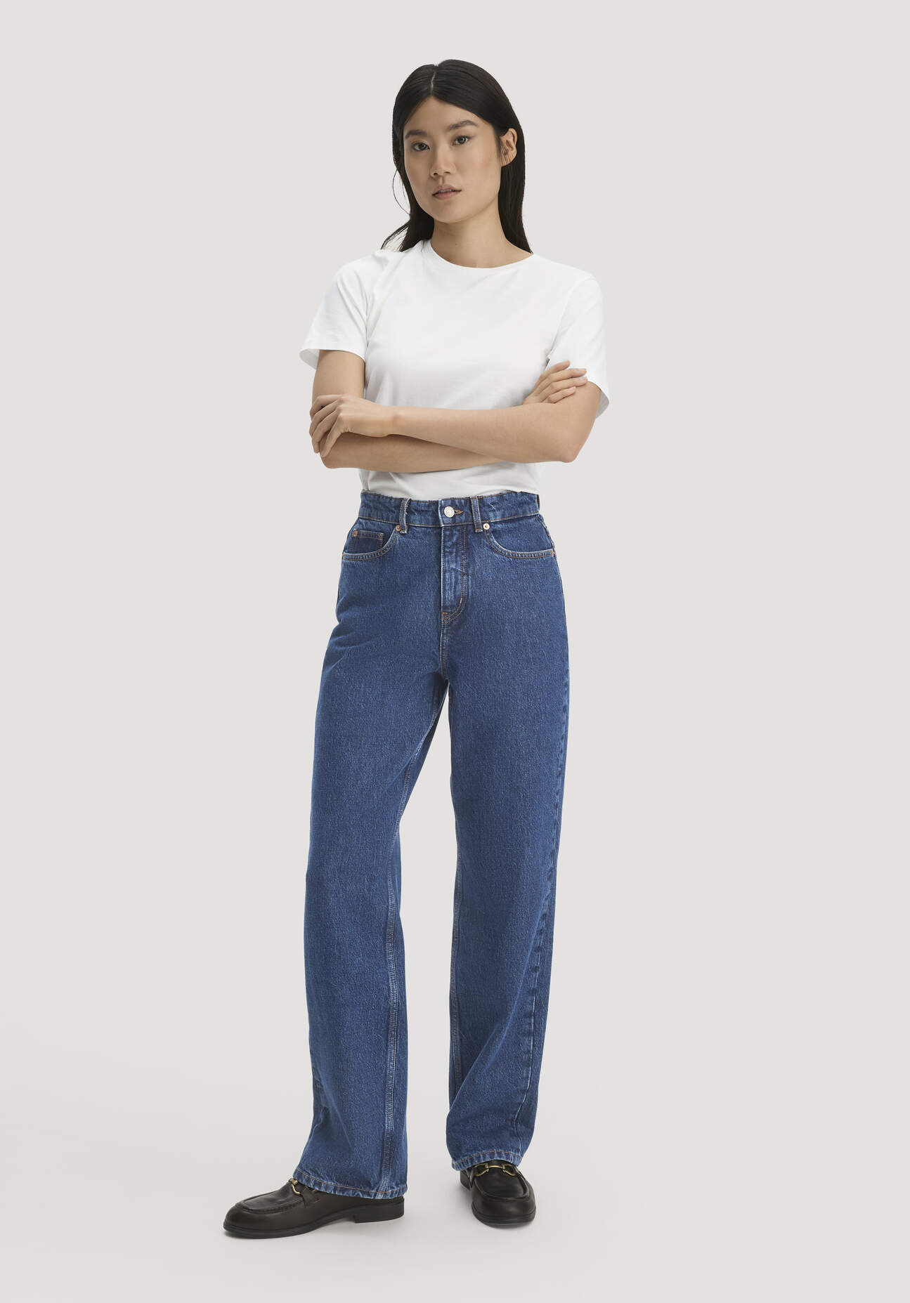 hessnatur Damen Jeans GIERA Straight Relaxed aus Bio-Denim - blau Grösse31/32