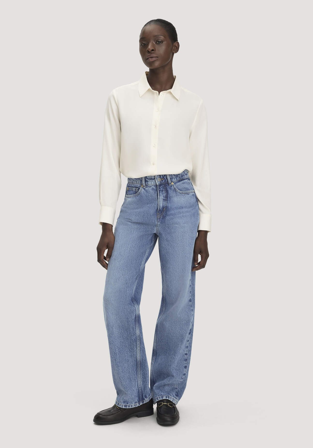 hessnatur Damen Jeans GIERA Straight Relaxed aus Bio-Denim - blau Grösse31/32