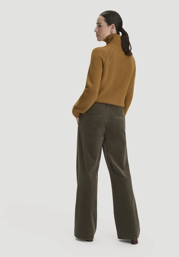 Wide-leg relaxed corduroy trousers made from organic cotton - 1