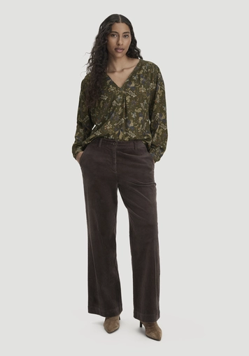 Wide-leg relaxed corduroy trousers made from organic cotton - 0