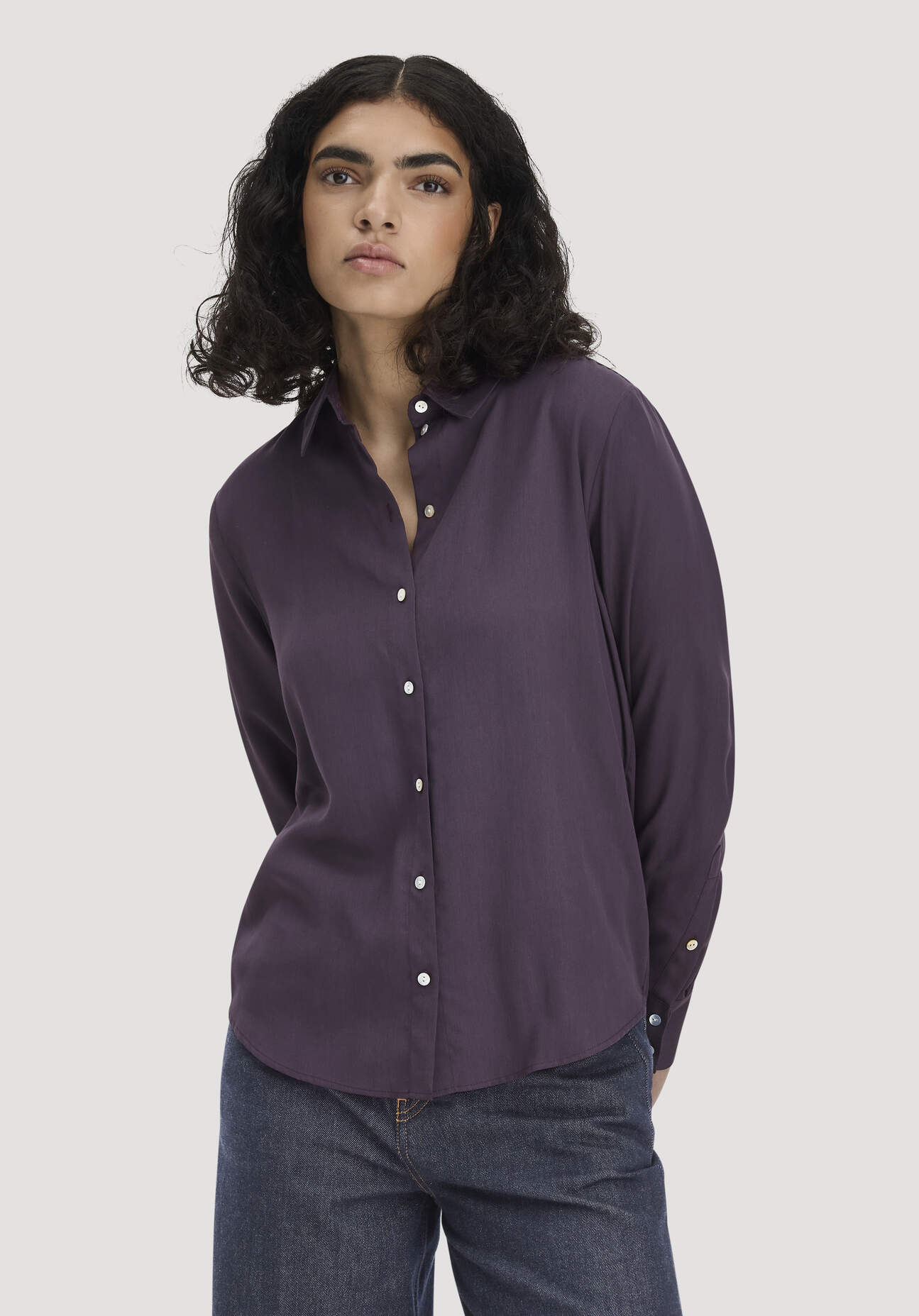 hessnatur Damen Bluse Relaxed aus TENCEL™ Lyocell - lila Grösse36