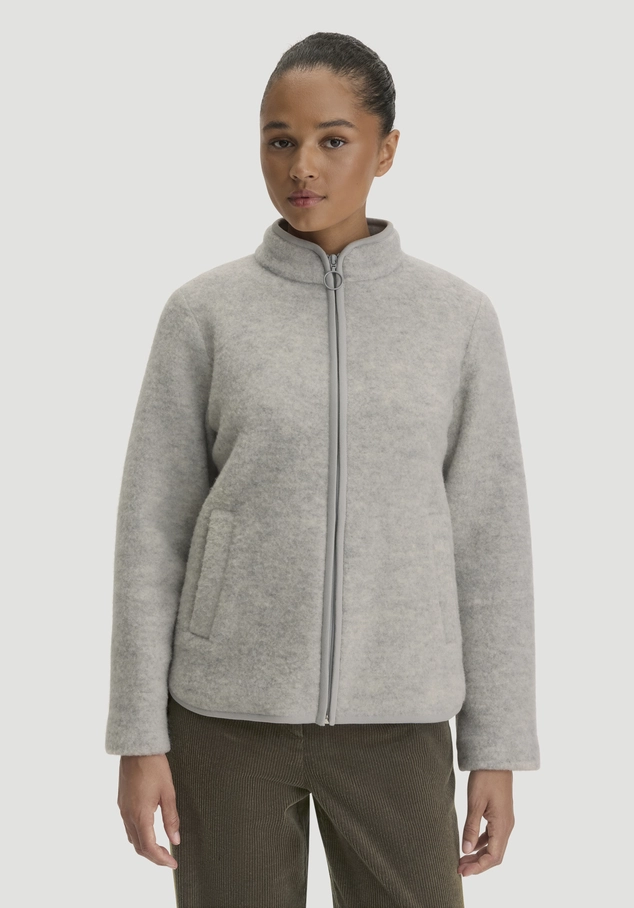 Regular wool fleece jacket made from pure organic merino wool