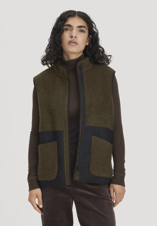 Wollfleece-Weste Patch Regular aus Bio-Merinowollewolle