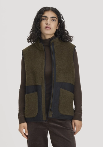 Wollfleece-Weste Patch Regular aus Bio-Merinowollewolle - 0