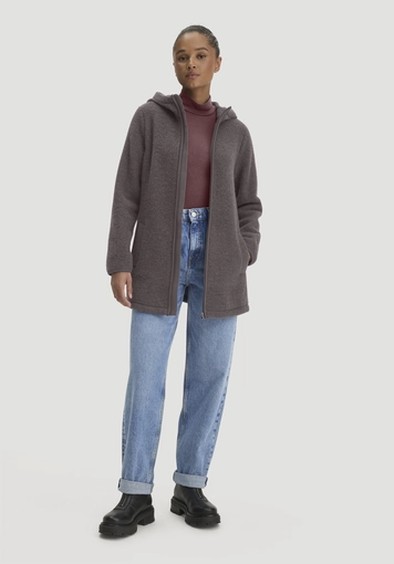 Wollfleece-Jacke mit Kapuze Regular aus reiner Bio-Merinowolle - 1