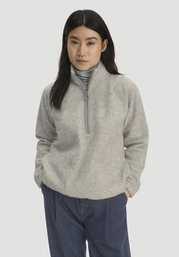 Wool fleece Troyer Relaxed made from pure organic merino wool - 0