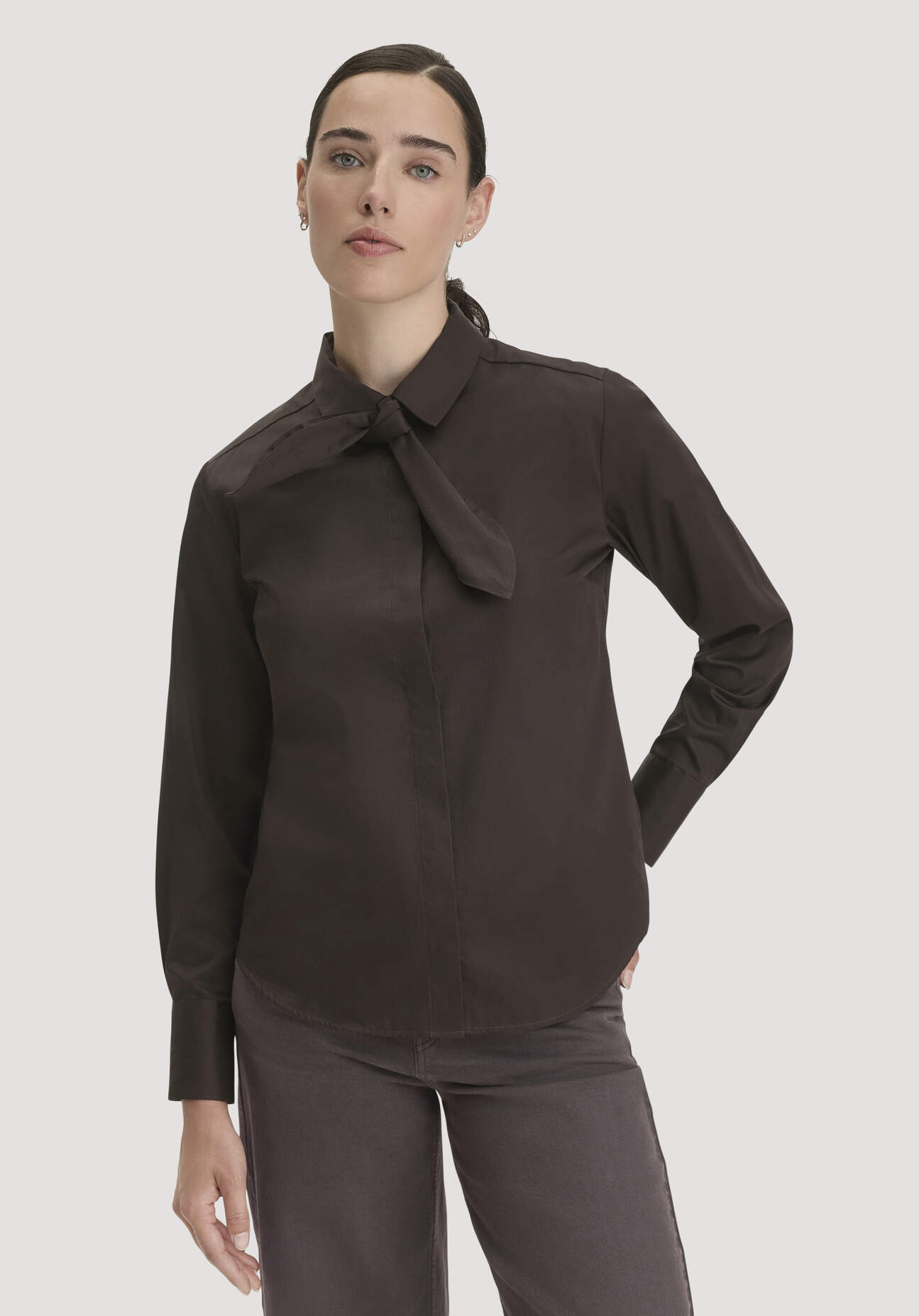 hessnatur Damen Bluse Relaxed aus Bio-Baumwolle - braun Grösse44
