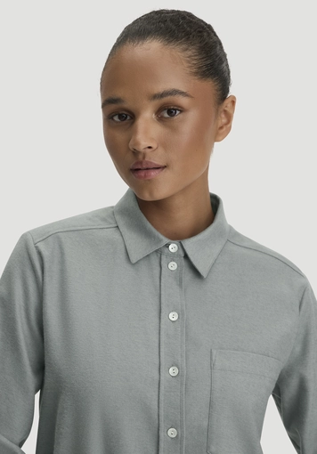 Relaxed flannel blouse made of organic cotton with TENCEL™ Lyocell - 3