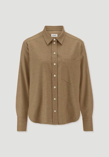 Relaxed flannel blouse made of organic cotton with TENCEL™ Lyocell - 5