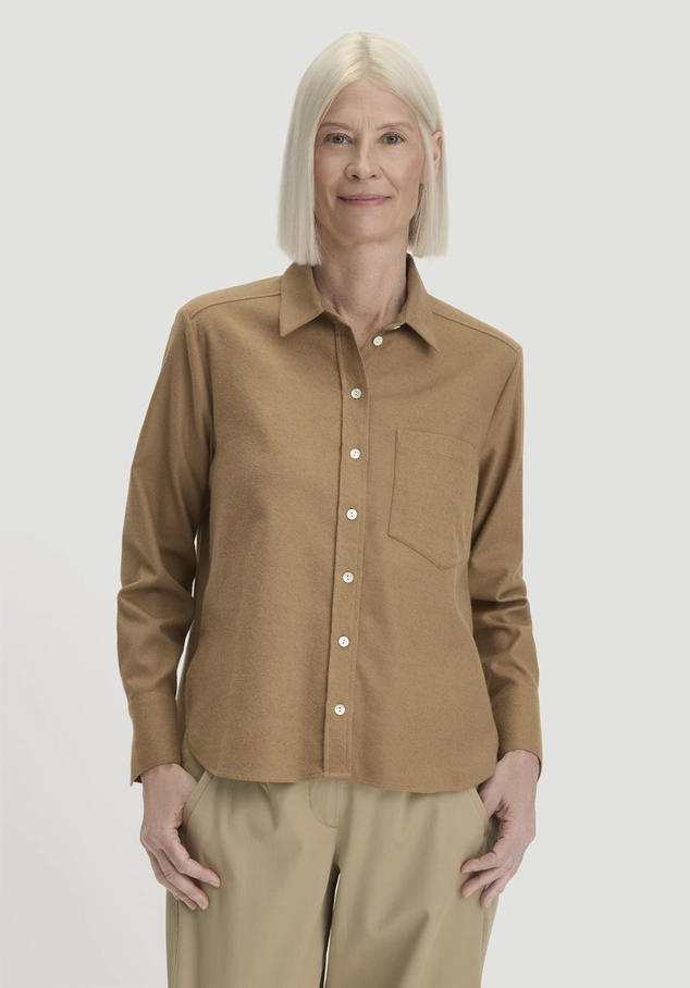 Relaxed flannel blouse made of organic cotton with TENCEL™ Lyocell
