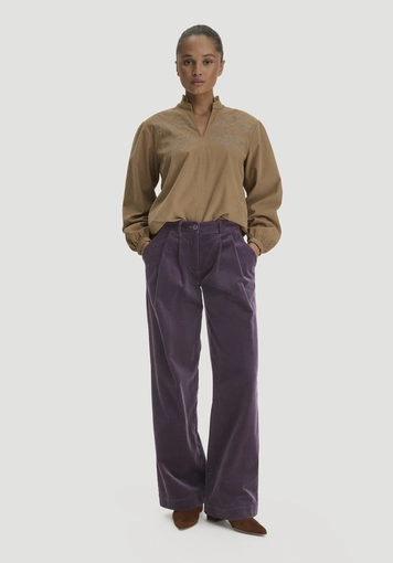 Corduroy blouse with embroidery, Relaxed style, made from pure organic cotton - 1